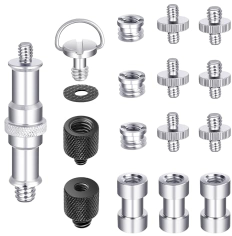 Neewer Kameraschrauben-Set – 16-teiliges Stativadapter-Konverter-Zapfenhalterungspaket (1/4 Zoll auf 3/8 Zoll, Buchse auf Stecker) für Kamera, Stativ, Blitz, Ständer, Mikrofon, Rig, Käfig