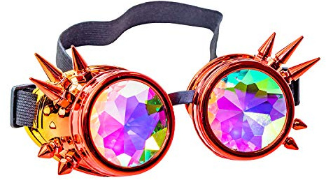 Bristol Novelty BM607 Kaleidoskop-Brille, rot und orange, für Herren, Damen Halloween