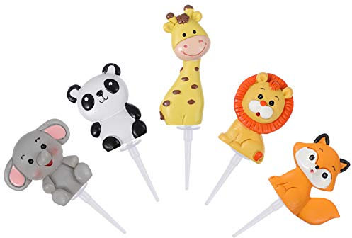 jojofuny 5stücke Dschungeltiere Tortenaufsatz Tortendekoration Torteneinsatz Verschiedene Cartoon-tiere Wie Giraffe Elefant Panda Löwe Und Fuchs Für Geburtstage Hochzeiten Babypartys Und De