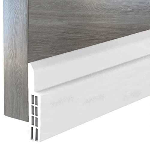 DIKER Zugluftstopper für Türen, Türdichtung Unten Selbstklebend 5cmx100cm, tür Dichtung Selbstklebende, Luftzugstopper Tuerdichtung Schallschutz für Türen (1,Weiß)