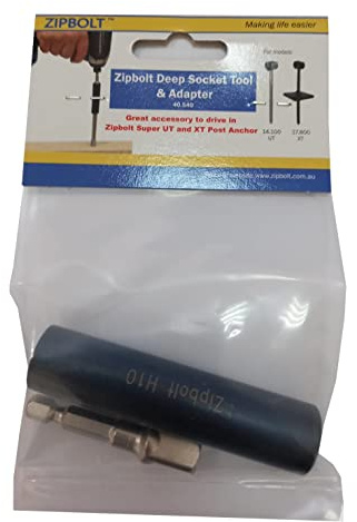Zipbolt 40.540 Deep Socket Driver - 10mm - Accessory for Zipbolt 14.110 Super UT and 17.800 XT - Assists with Staircase Newel Post Fastener Installation
