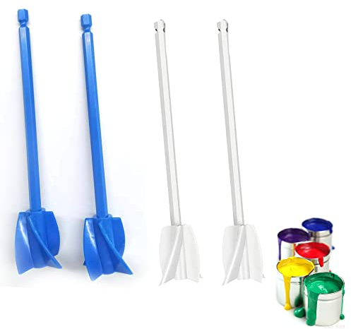 LONGHAO 4 pcs,KleberrüHrer,Epoxid-RüHrstab,Mixer Aufsatz Bohrmaschine,Harzmischaufsatz, Farbmischpaddel,Mischwerkzeuge Aus Kunststoff,RüHraufsatz Zum Mischen von Farbe (4)