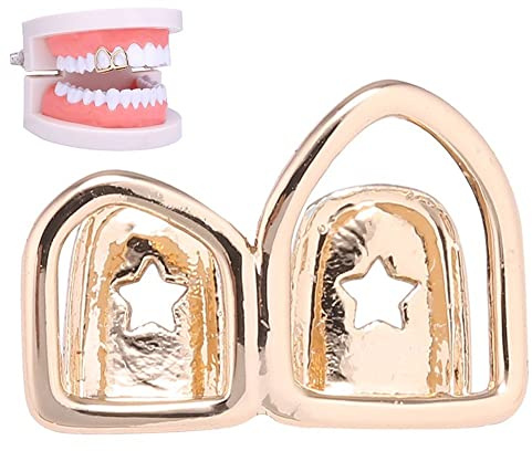 Fopytu Hip Hop Hop Hope Facinada Abierta De Dientes Dobles Tapa De Dientes Cubierta De Dientes Punk Tapa De Tapa del Diente Rapper Rapper Joyería Decoración De Dientes