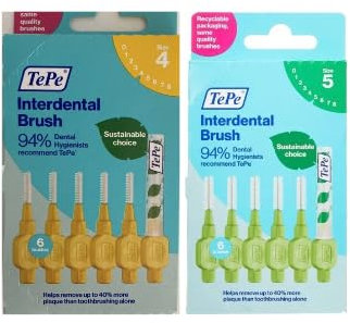 MM TePe Interdentalbürsten, Gelb 0,7 mm und Grün 0,8 mm, einfache Plaque-Entfernung, Zahnfleischgesundheit und Zahnpflege, Präzisionsreinigung für enge Räume, von Zahnärzten empfohlene