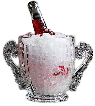 NTIYOU Seau à Glace Seau à Glace Texture Cristal Clair Gardez-Le au Froid et au Sec Seau à Glace Grande capacité Champagne Polyvalent, seaux à Bouteilles de vin Bar