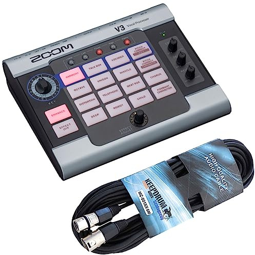 Zoom V3 Vocal Processor Effektgerät + keepdrum XLR-Mikrofonkabel 6m