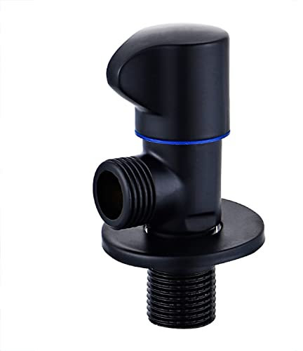 Eckventil 1/2 x 3/8 mattschwarz Wasserventil 1/2 Zoll Ventil Messing G1/2 Zoll Wandmontage Balkon Badanschlussventil 1/2 Absperrventil Wasserleitung,Schwarz C (Color : Black A)