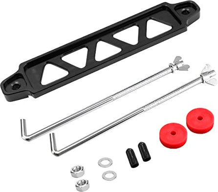 JNNJ Support D'arrimage De Batterie Pour Voiture, Support D'arrimage De Batterie En Aluminium Pour Voiture, Support D'arrimage De Batterie En Alliage D'aluminium Anodisé Pour Voiture(Noir)