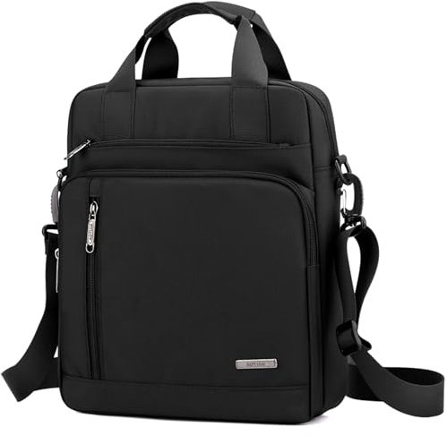 zhongningyifeng Herren 13 Zoll Laptop Messenger Bag Oxford Große Umhängetasche Business Wasserdicht Casual Schwarz Crossbody Tasche für Arbeit Reisen Outdoor