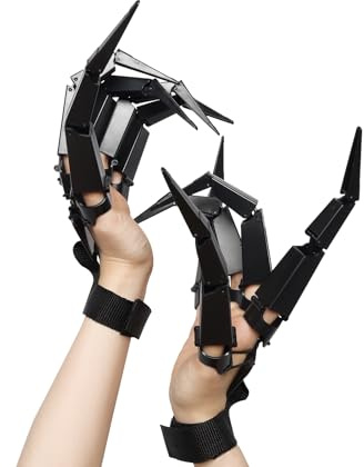 Halloween Articulated Finger Extensions with Fingernails for Cosplay