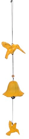 M METERXITY 1 Pcs Carillon Éolien Japonais, Cloche de Temple Carillon Éolien Vintage Cloche de Vent en Métal pour l'Extérieur/Jardin/Patio, Carillon Éolien [Jaune]