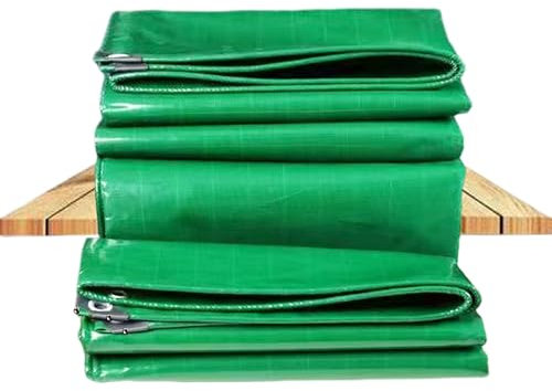 JXLQFA waterproof tough tarpaulins, 6x12 m 450g/m² builders tarps, camping ground sheet JXL11, Green