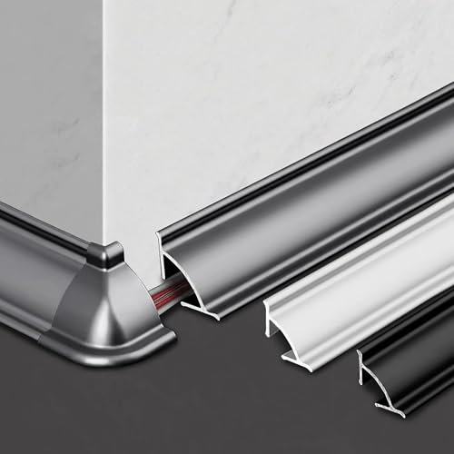 Raouoae Winkelprofil Kunststoffwinkel Aus Aluminiumlegierung Deckenkanten Kantenschutzprofil Abschlussleiste 90 Cm * 2 Stück Eckschutzprofil Für Müheloses Styling(Schwarz,Breite: 40 mm)