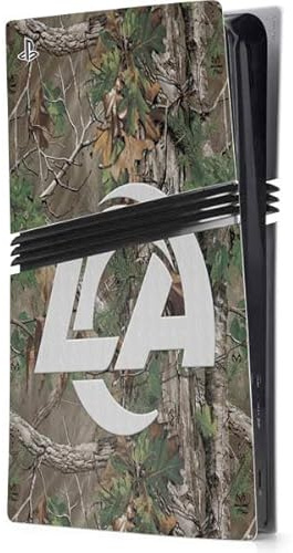 Skinit Decal Gaming Skin Compatible with PS5 Pro Console - Officially Licensed NFL Los Angeles Rams Realtree Xtra Green Camo Design