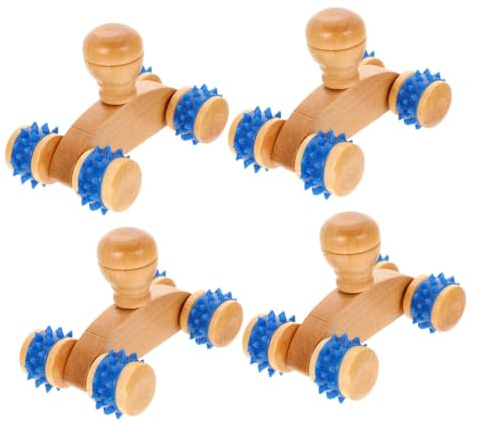 Healvian 4 Stück Massagegerät für Rücken und Lendenwirbel Tragbarer Massageroller zur Muskelentspannung mit Ergonomischem Design für Ganzkörperanwendung