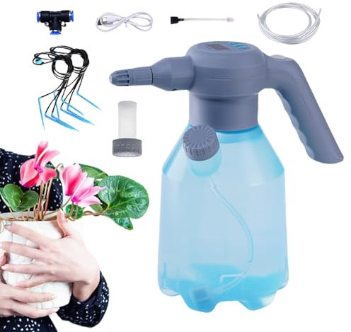 Regadera de plantas – Botella rociadora de riego | Regadera automática de plantas para interiores | Botella pulverizadora con temporizador de agua con taza medidora | Botella rociadora de riego por