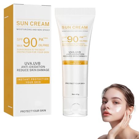 Crème Solaire SPF 90 Visage et Corps - Texture Fraîche et Non Grasse, Adaptée à Tous les Types de Peau