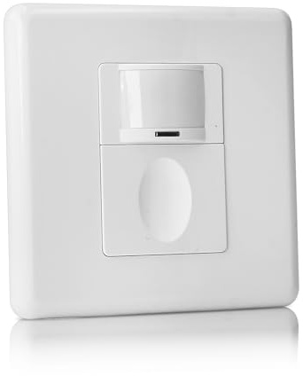 SENSKY Bewegungsmelder Innen, 3 Funktionen einstellbar (Anwesenheit/Abwesenheit/Handbetrieb), 230V/10A, 3-Draht mit Nullleiter, flammfest, für LED/CFL/Glühlampen