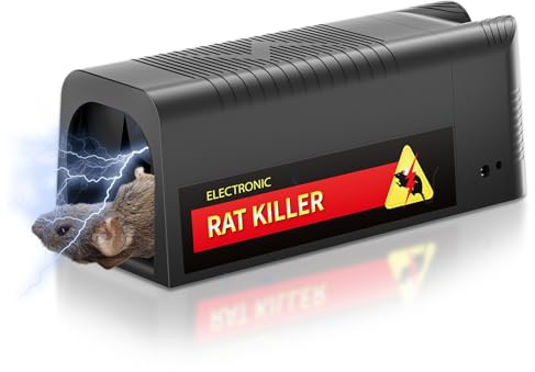 BigKing Elektrisk råttfälla 2000V Professionell elektrisk råttfälla med ränna för elektriska beten med mörkläggningsskydd, för råttor