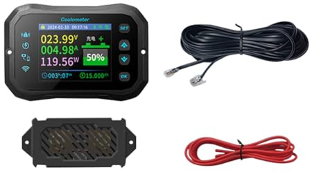 Fangxuee WiFi Coulomb Meter Power Volt-Ammeter for Lithium & Lead Acid Batteries RV Battery Capacity Indicator & Monitor KM110F