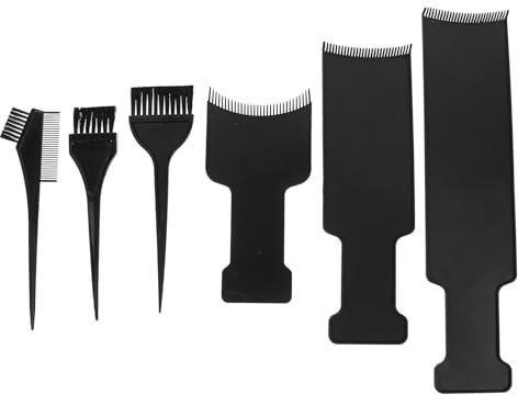 Set 6 Pezzi Hair Highlights Plates in Plastica Nera per Colorazione | Kit per Salone e Uso Domestico, Tavole Curve di Misure Diverse, Pratiche e Stabili