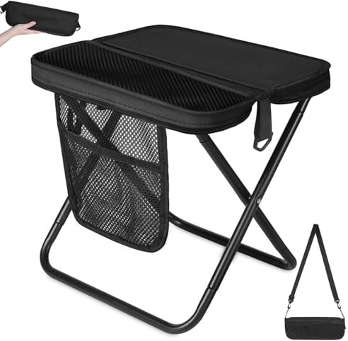 HuaMuDM Tragbarer Campinghocker Klappbar,Leichter Angelhocker | 33 x27 x31cm Camping Hocker,Tragbarer Klapphocker mit Aufbewahrungsbeutel,für Angeln,Wandern,Garten,Grill,Strand