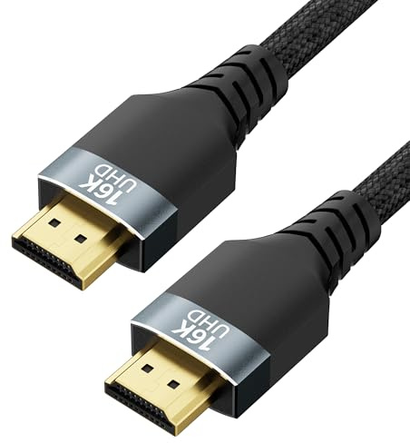 Cavo HDMI Corto 0,6 m,Cavo HDMI 2.2 Alta Velocità 96Gbps,16K@60Hz/8K@240Hz/2K@480Hz,eARC,HDR10+ Dolby Vision/Atmos,Supporto HDCP 2.3,3D Connessione Compatibile con HDMI 2.1,PS5/PS4,Xbox,Monitor TV.