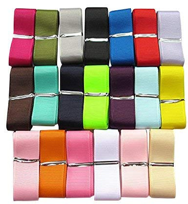 Chenkou Craft, nastri assortiti in gros grain da 18,3 m, totale di 20 colori, lotti misti, 1(25mm)