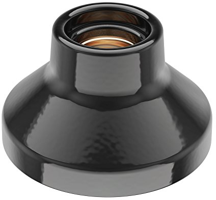 ledscom.de Deckenleuchte/Lampenfassung ELEKTRA, Porzellan, schwarz glänzend, 1x E27 max. 300W