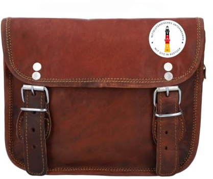 Gusti Handtasche Leder - Jane M. 7,9 Damen und Herren Umhängetasche Vintage Braun Leder