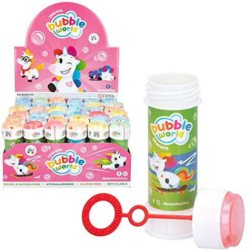 DULCOP - Pack de 36 Bulles Licorne - Bulles de Savon - 60 ML - 047815PA - Multicolore - Plastique - Licence Officiel - Jouet Enfant - Jeu de Plein air - À Partir de 3 Ans