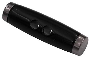 moderne schwarz mit silber Knebel Knöpfe aus Kunststoff 2 Loch Jacke Mantel 50mm x 14mm (5 Stück)