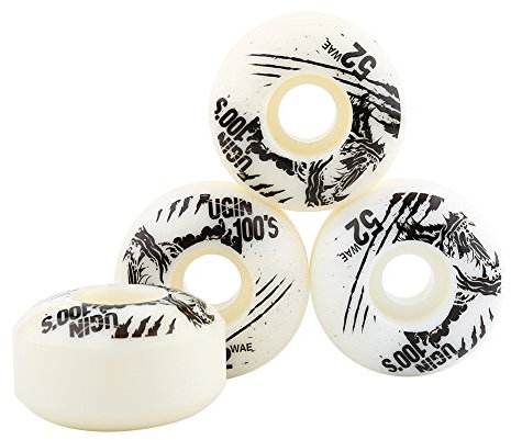 VGEBY Classic Series Skateboard, Langlebiges PU-Cruiser Longboard, Weiß, 52mm Rollen, 80A Härtegrad