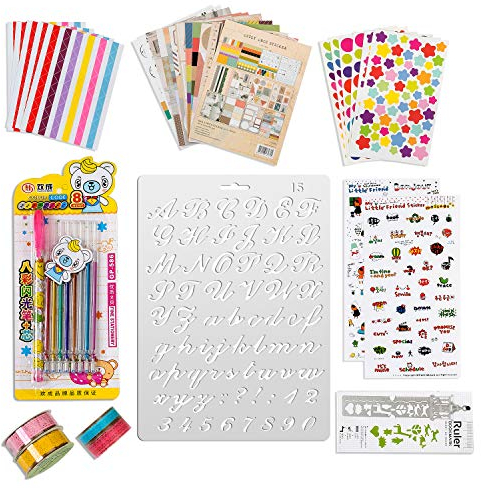 32 Stück Fotoalbum Selbst Gestalten Zubehör Set Geschenke für Baby Kinder Mädchen ,Scrapbooking Aufkleber Sticker Accessoires Deko Bastel Liebe DIY Gestalten Tagebuch Karten Dekoration für Fotobuch