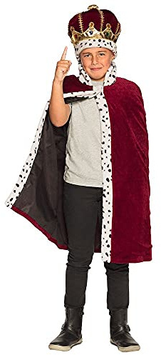 Boland 36104 - Kinderkostüm Majestät, Hut und Königsmantel 90 cm, Set Herzog, Krone und Umhang, aus Plüsch, Karneval, Fasching, Fastnacht, Mottoparty, Halloween