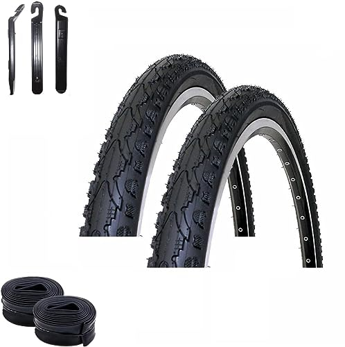 2 x Kenda K-935 18 Fahrradreifen Fahrradmantel Schwarz 47-355 (18 x 1.75) + 2 passende Schläuche AV inkl. Reifenheber
