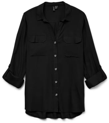 Vero Moda Vmbumpy L/S Shirt New Noos, Blusas Mujer, Black, S