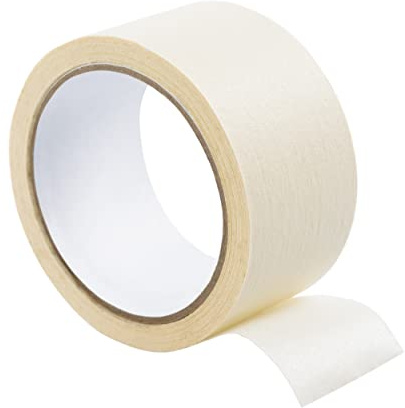 Clairefontaine 975160C - Rouleau Adhésif - Ruban Masking Tape Blanc Cassé Adhésif - 4,8 cm x 50 m - Ø 30 mm - Utile pour la Peinture - Se déchire facilement à la Main