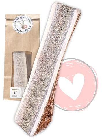 FOURLEGS® Snack per Cani 100% Corno di Cervo - Minerali, Masticativi Naturali, Sapore di Selvatico, Bastoncini, Giochi - Taglia L Metà