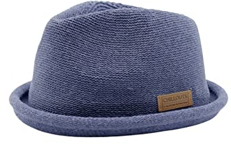 CHILLOUTS Tocoa Hat - Pork Pie Hut Herren/Damen, 100% Polyester, Unisex Sommer Trendhut, Crushable, Adjustable, blau, S-M