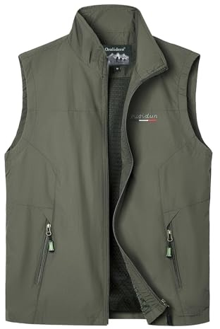 Oralidera Herren Outdoor Weste Fotografie Freizeitweste Trekking Wander Weste Sommer Nylon Atmungsaktiv Ärmellose Jacke Funktionsweste