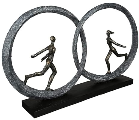 Casablanca Skulptur So in Love, Deko Figur Bronze, Grau, Kunstharz Statue Wohnzimmer, Büro Dekoration H. 29 cm x B. 49 cm - Moderne Skulpturen