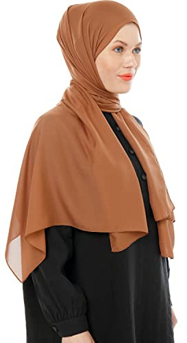 Ayisah Chiffon Kopftuch Hijab Damen, Tush Schal Wrap Hidzab Scarf | Moderne Muslimisch Hijab Kopftucher. Seidenweiche Damenschal Headscarf Hejab Für Frauen. 180x70 cm. Nur Handwäsche