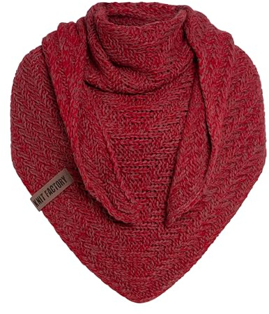 KNIT FACTORY - Dreiecksschal Sally - Damen Strickschal mit Wolle - Grob gestrickten Schal - Hochwertige Qualität - XXL Schal - 220x85 cm