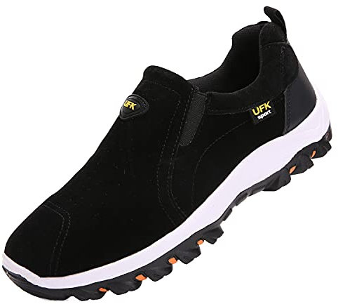Sudychen Zapatillas de Deporte para Hombre sin Cordones Slip On Sneakers Transpirables Zapatillas de Correr Senderismo Verano Outdoor Negro