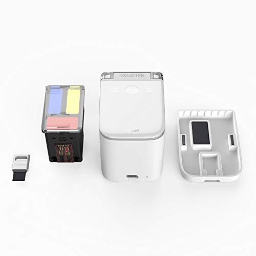 EVEBOT Kongten Mbrush Farb-Mini-Tintenstrahldrucker, WiFi, individueller Code, Android-Geschenkkarte, Logo-Drucker (Mbrush mit 2 Farbtinte)
