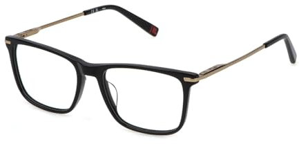 FILA Quadratisch Edelstahl Brillen in Schwarz Glänzend für Herren, Brille mit Sehstärke, optional mit Sonnenbrillen tönung oder Blaulichtfilter (Modell VFI720)