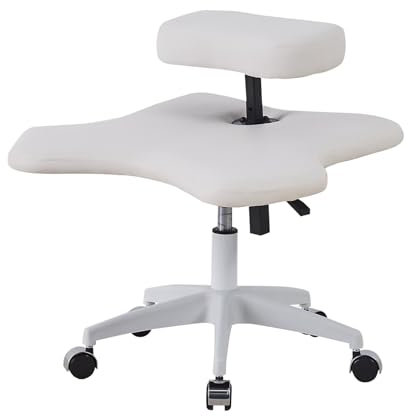 ASerZenith Kniestuhl, Meditationsstuhl mit Rollen, Schreibtischstuhl für das Homeoffice, Stuhl mit gekreuzten Beinen, ergonomischer Sitz zur Haltungskorrektur (weiß, Einheitsgröße),Weiß-Einheitsgröße