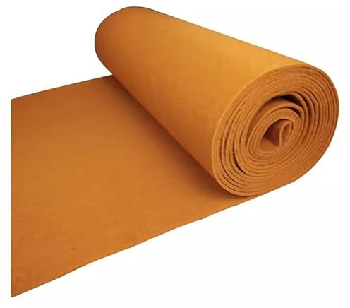 XILYZMO Teppich Läufer, Party Tanzfläche Outdoor Zubehör, Indoor Kirche Gangteppich, Vlies Polyester Stoff Laufstegteppich Für Zeremoniendekorationen Outdoor Strand(Orange-2.2mm,1.2x8m/4x26ft)