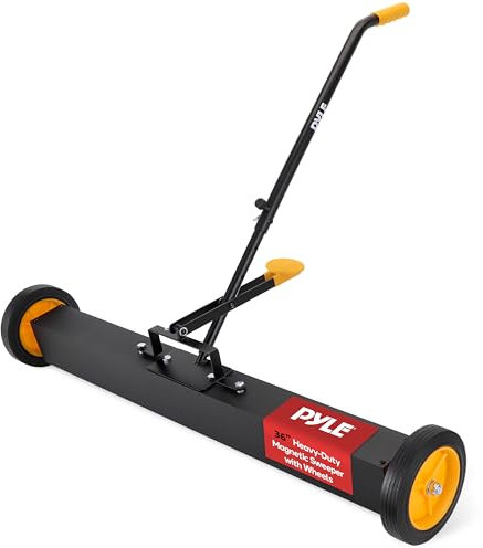 Pyle barredora magnética rodante, de 91 cm, con Mango Ajustable, Recolector de metales. Resistente para taller, Construccion y uso industrial